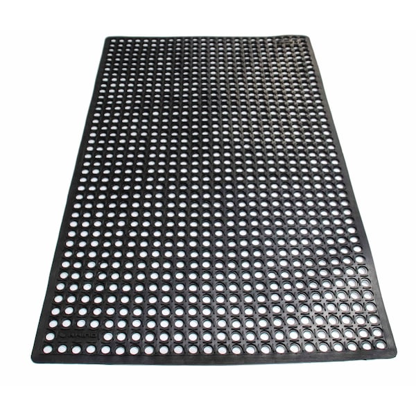 Rhino Mats K-Series Comfort Drainage Mat, Rubber, Drainage Holes, 3 ft W x 5 ft L, Black KCT-3660B - main